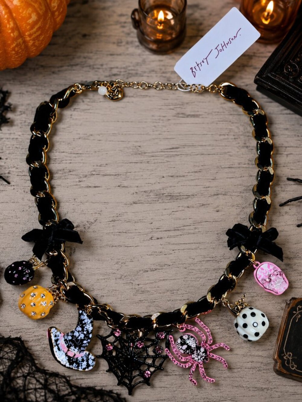 NWT Betsey Johnson Halloween Charm Necklace 2026 Cottagecore Curb Link Chain - Picture 6 of 12